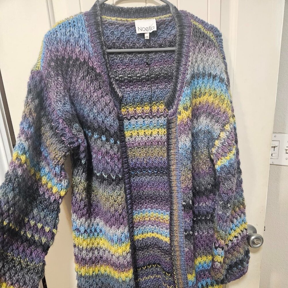 Long oversized knitted cardigan